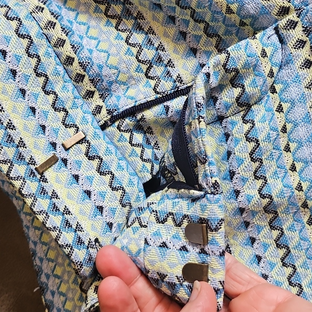 Ann Taylor LOFT The Riviera Short Blue Yellow Woven Shorts 2 Cotton Blend - Picture 3 of 9